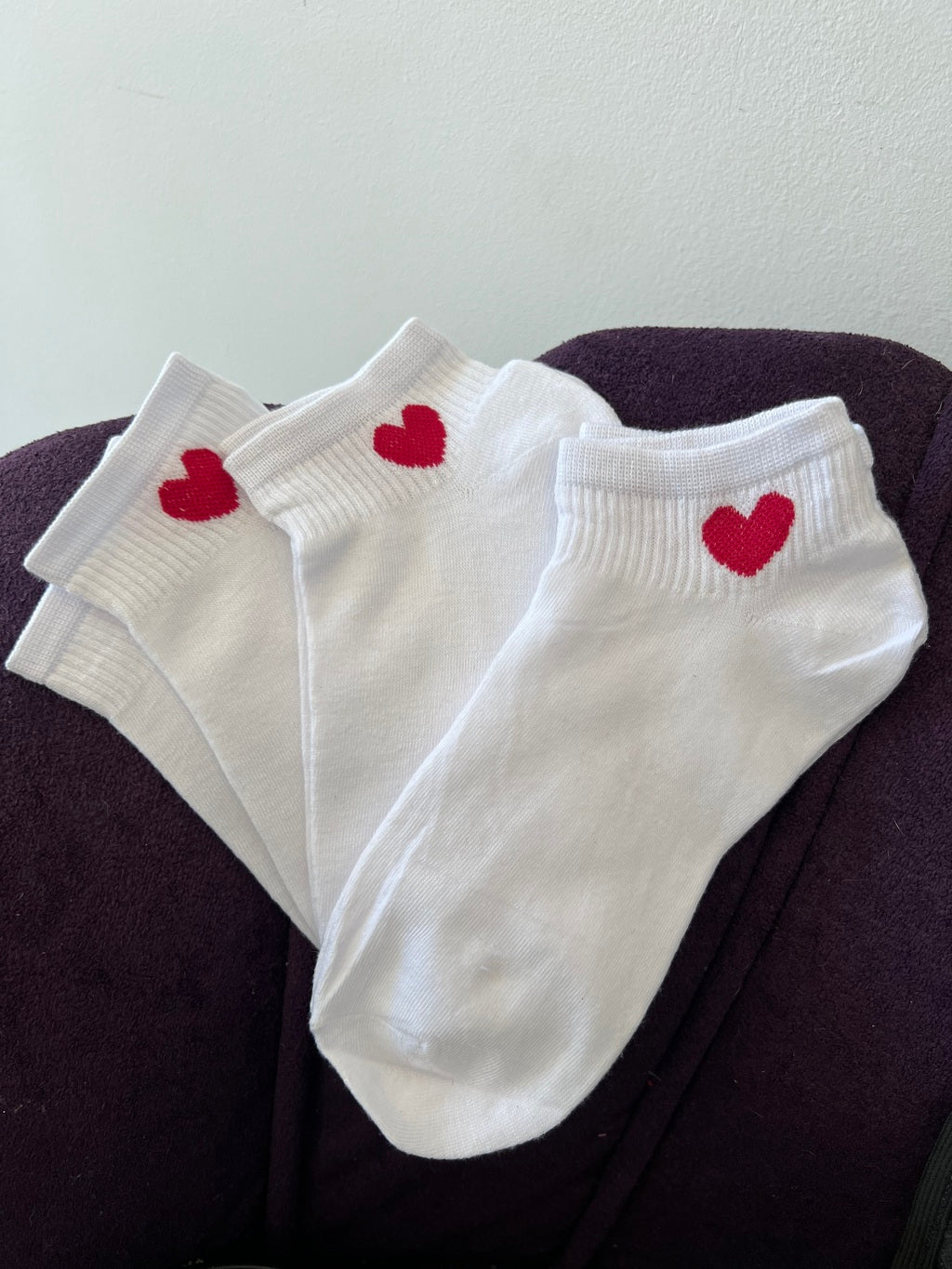 Meia Soquete Coração - Três Pares