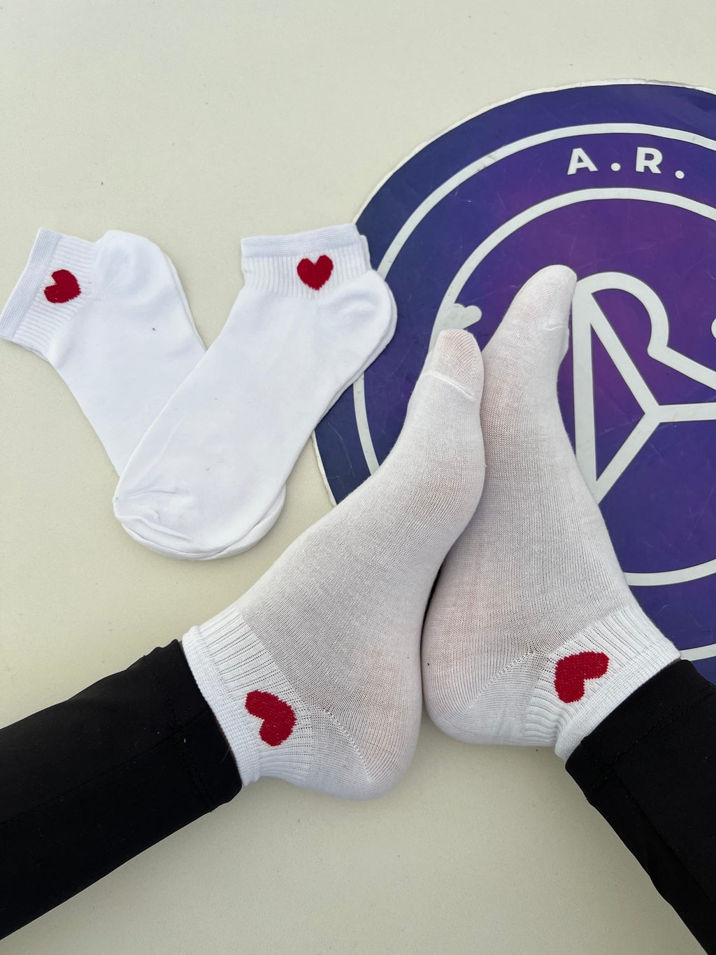 Meia Soquete Coração - Três Pares