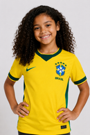 Camisa Infantil Menina Torcedor 2026 Nacional - Amarela