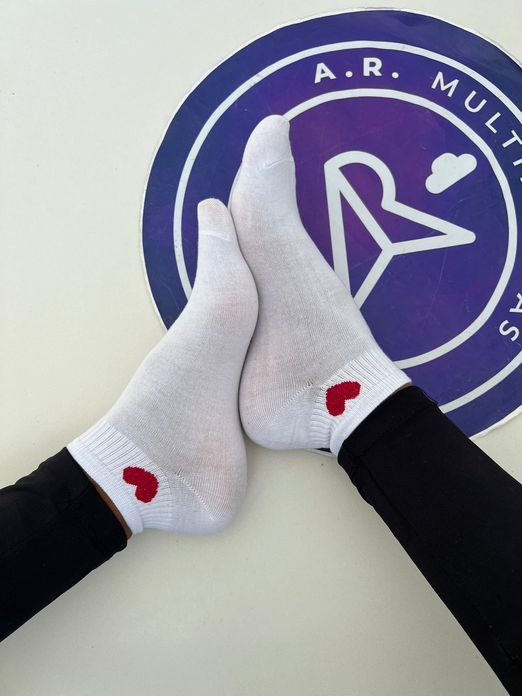 Meia Soquete Coração - Três Pares