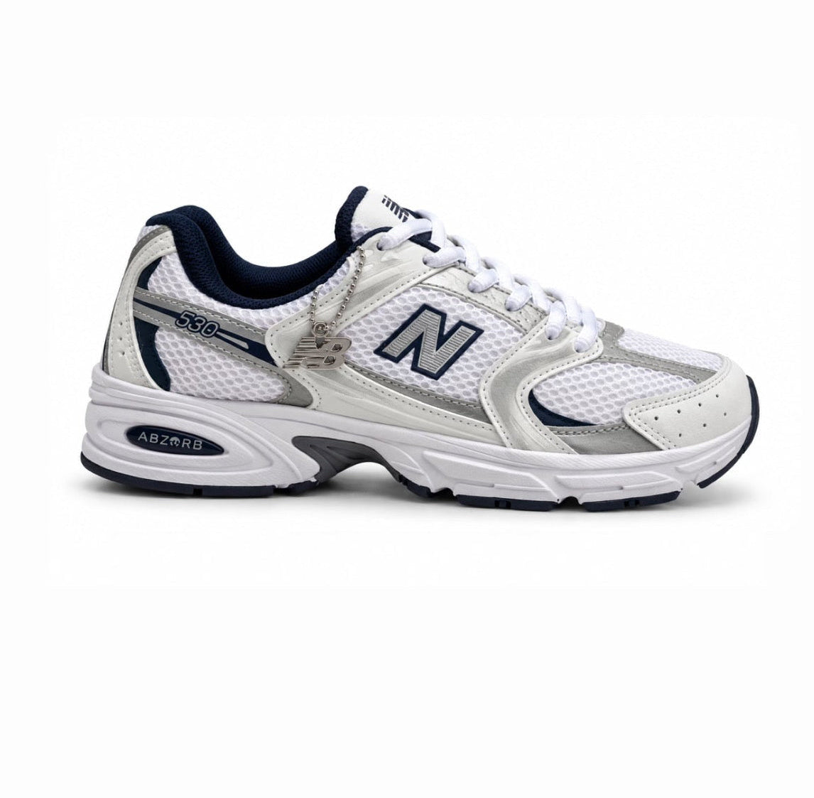 NB 530 Luxo - Branco/Azul Marinho