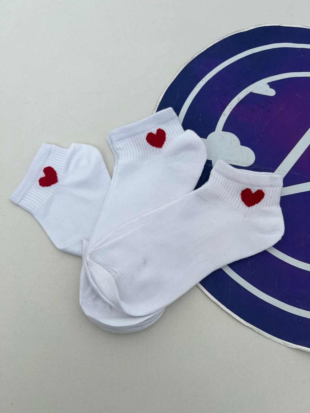 Meia Soquete Coração - Três Pares