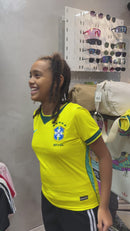 Camisa Infantil Menina Torcedor 2026 Nacional - Amarela